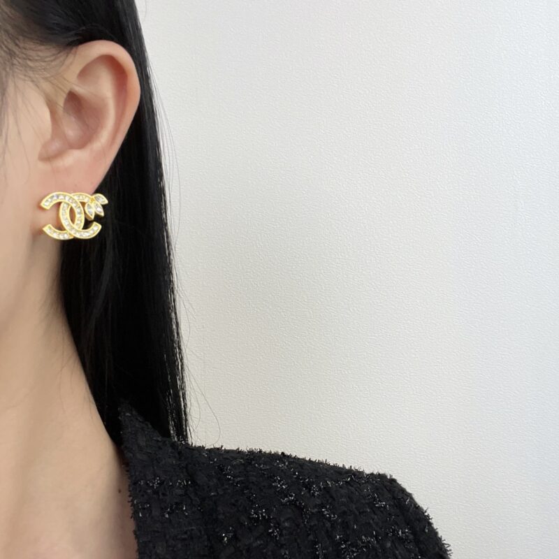 ☑️CHANEL香奈儿金色双c麦穗耳钉耳环 - Image 4