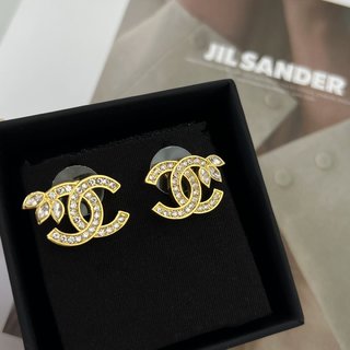 ☑️CHANEL香奈儿金色双c麦穗耳钉耳环