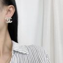 ☑️CHANEL香奈儿c1双c满钻耳钉耳环