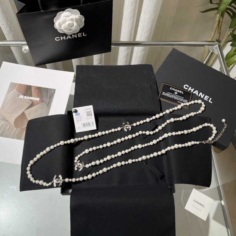 ☑️CHANEL香奈儿双c珍珠项链毛衣链 - Image 3