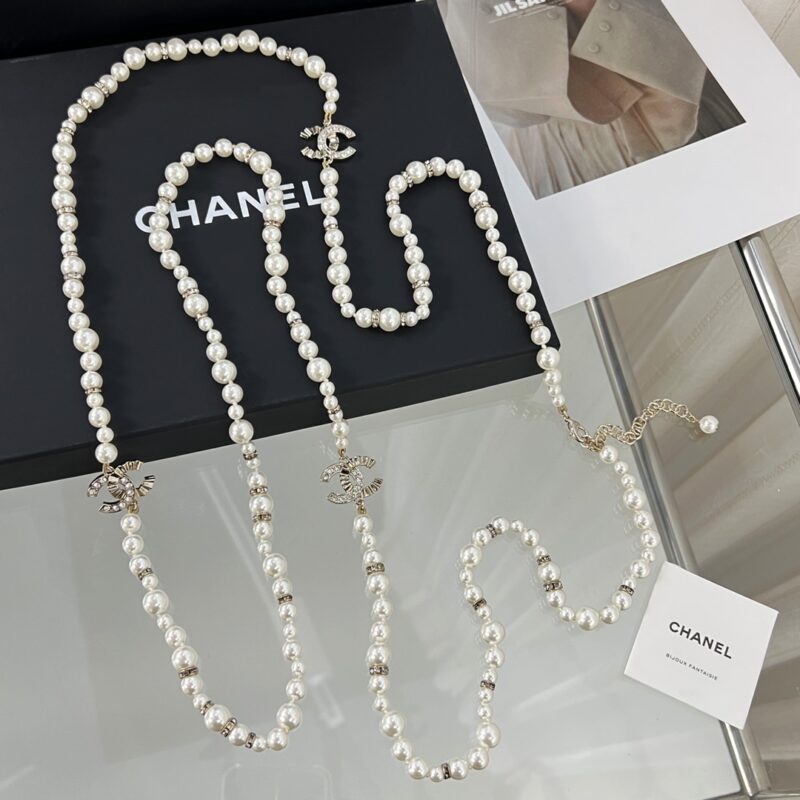 ☑️CHANEL香奈儿双c珍珠项链毛衣链 - Image 6