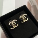 ☑️CHANEL香奈儿c1双c水钻拼接耳钉耳环