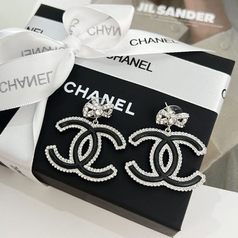 ☑️CHANEL香奈儿c2双c蝴蝶结耳钉耳环 - Image 7