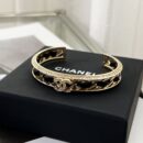 ☑️CHANEL香奈儿双c黑皮绳开口手镯