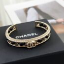 ☑️CHANEL香奈儿双c黑皮绳开口手镯