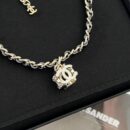 ☑️CHANEL香奈儿双c方形黑皮绳项链
