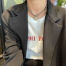 ☑️CHANEL香奈儿双c方形黑皮绳项链