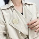 ☑️CHANEL香奈儿双c金色圆形麦穗胸针