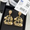 ☑️CHANEL香奈儿双c金色鸟笼耳钉耳环