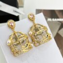 ☑️CHANEL香奈儿双c金色鸟笼耳钉耳环