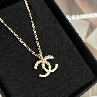 ☑️CHANEL香奈儿双c水钻拼接项链