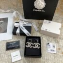 ☑️CHANEL香奈儿c2双c黑色方形耳钉耳环