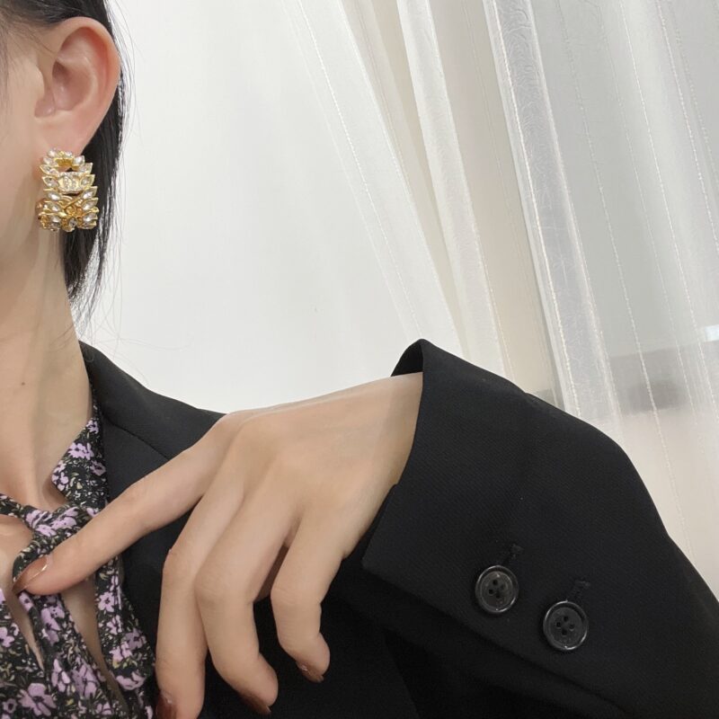 ☑️CHANEL香奈儿c1双c麦穗耳钉耳环 - Image 4