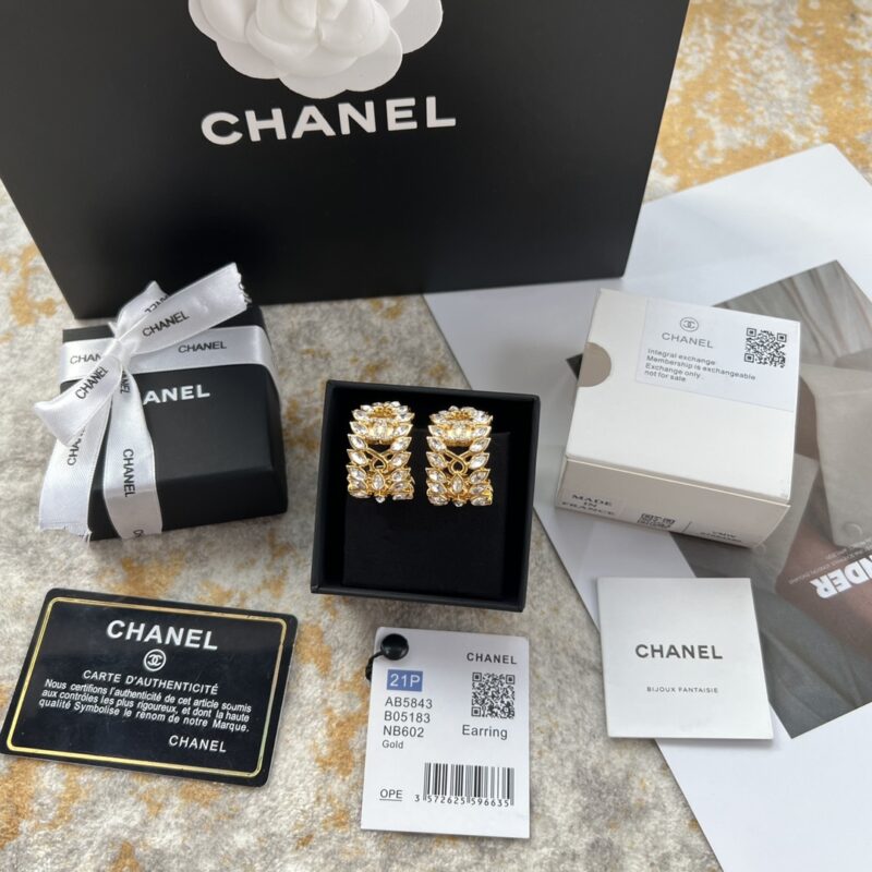 ☑️CHANEL香奈儿c1双c麦穗耳钉耳环 - Image 3