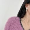 ☑️CHANEL香奈儿c2双c粉钻花朵耳钉耳环