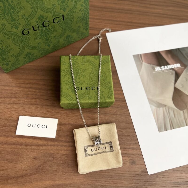 Gucci古驰情侣款双G圆环项链 - Image 3