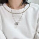 Gucci古驰情侣款双G圆环项链