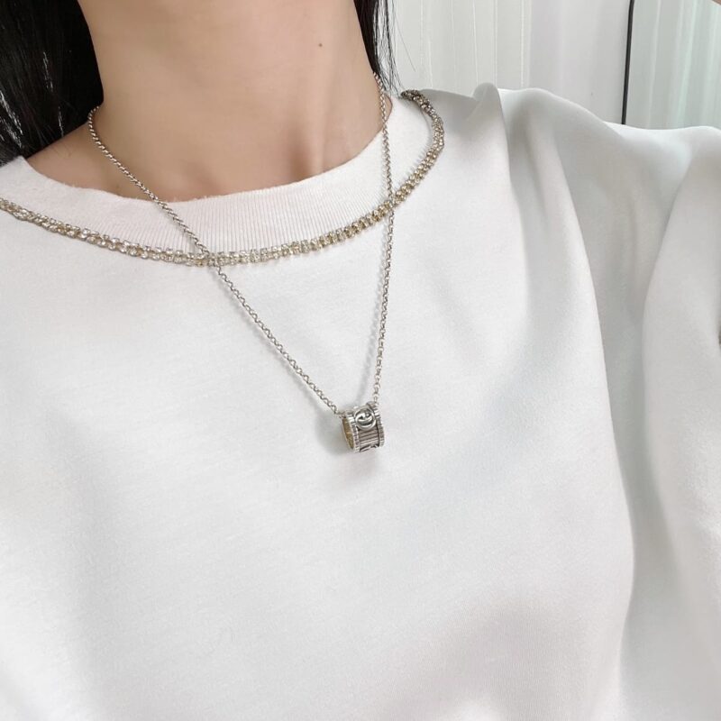 Gucci古驰情侣款双G圆环项链 - Image 10