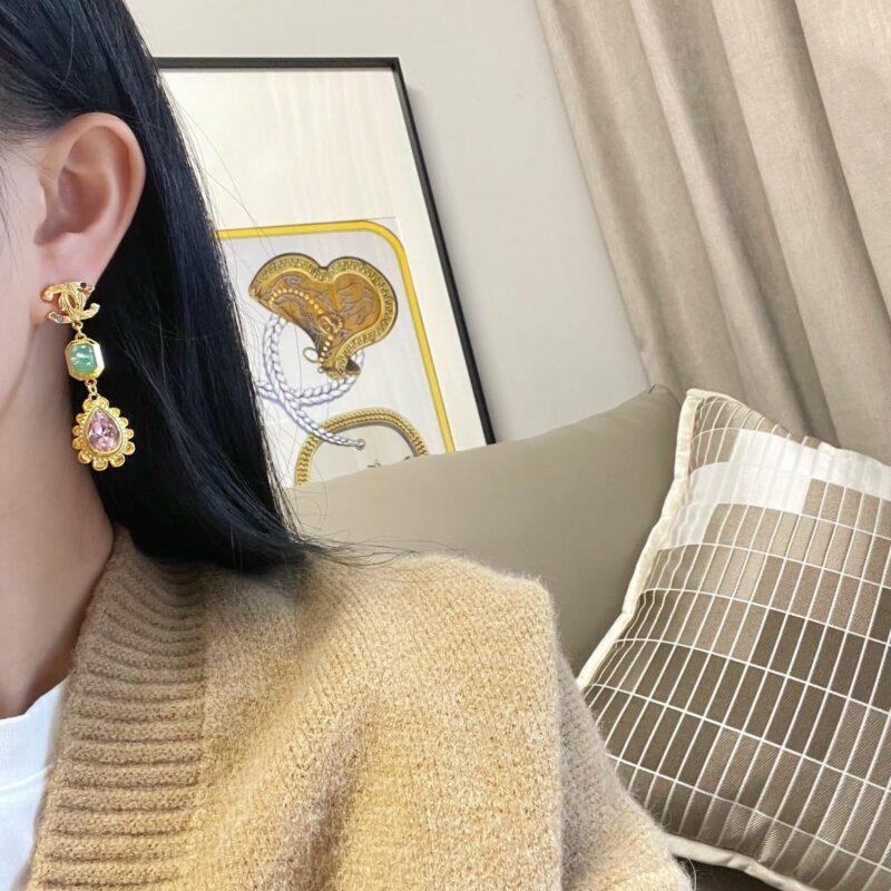 ☑️CHANEL香奈儿c3双c彩宝耳钉耳环 - Image 9