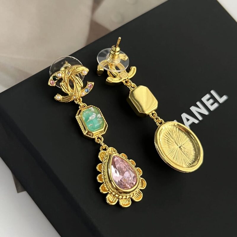 ☑️CHANEL香奈儿c3双c彩宝耳钉耳环 - Image 11