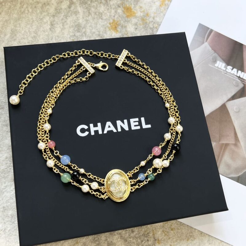 ☑️CHANEL香奈儿双c椭圆三层珍珠项链颈链 - Image 4