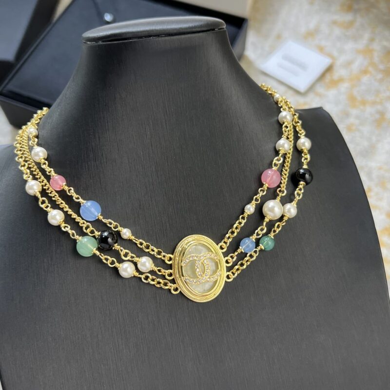 ☑️CHANEL香奈儿双c椭圆三层珍珠项链颈链 - Image 9