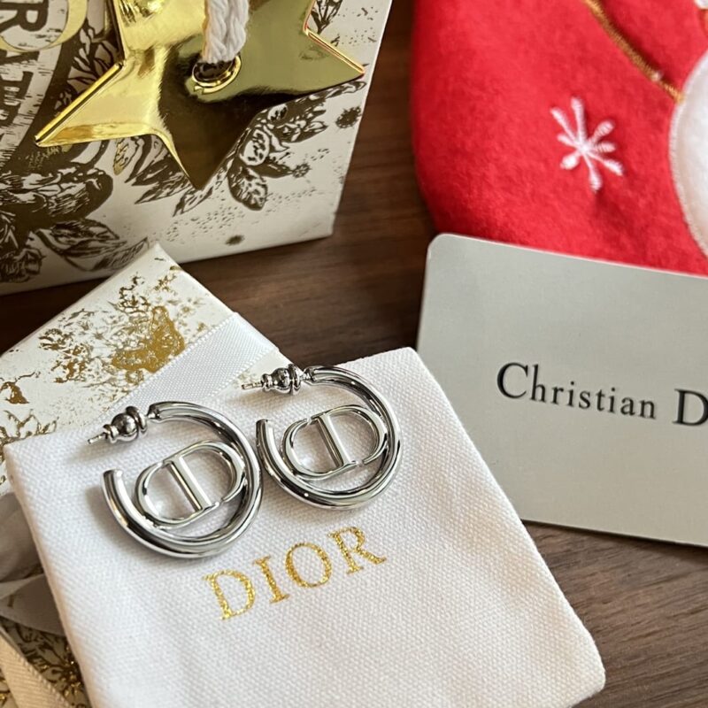 ☑️DIOR迪奥银色CD耳钉耳环 - Image 9