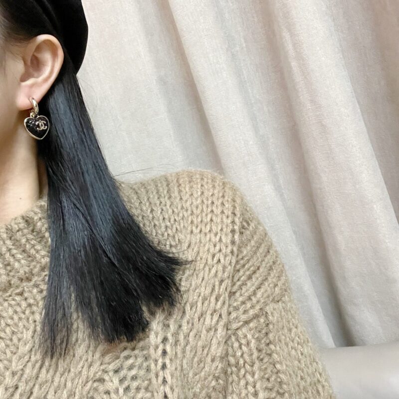 ☑️CHANEL香奈儿c2双c桃心爱心耳钉耳环 - Image 9