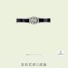 Gucci古驰情侣款宽版窄版双G黑珐琅戒指