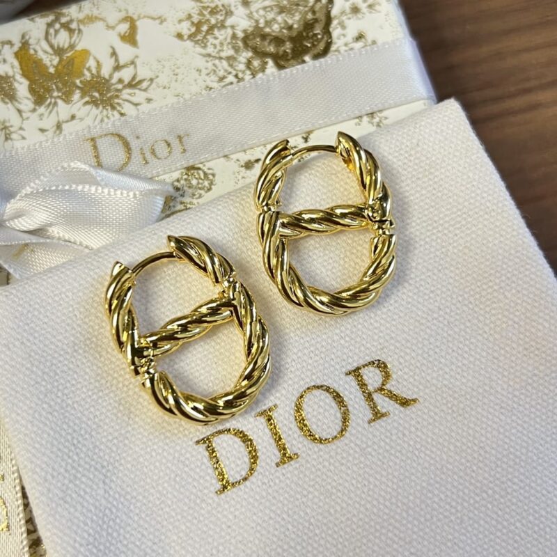 DIOR迪奥金色CD耳钉耳环 - Image 10