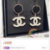 ☑️CHANEL香奈儿c2双c黑色圆形耳钉耳环