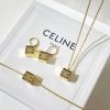Celine赛琳金色水晶立方体项链 手链 耳钉耳环