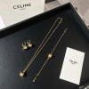 Celine赛琳金色水晶立方体项链 手链 耳钉耳环