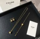 Celine赛琳金色水晶立方体项链 手链 耳钉耳环