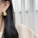 ☑️CHANEL香奈儿双c金色贝壳🐚耳钉耳环
