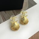 ☑️CHANEL香奈儿双c金色贝壳🐚耳钉耳环