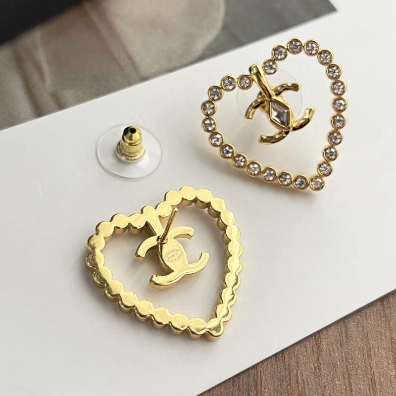 ☑️CHANEL香奈儿双c桃心爱心耳钉耳环 - Image 7