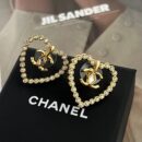 ☑️CHANEL香奈儿双c桃心爱心耳钉耳环