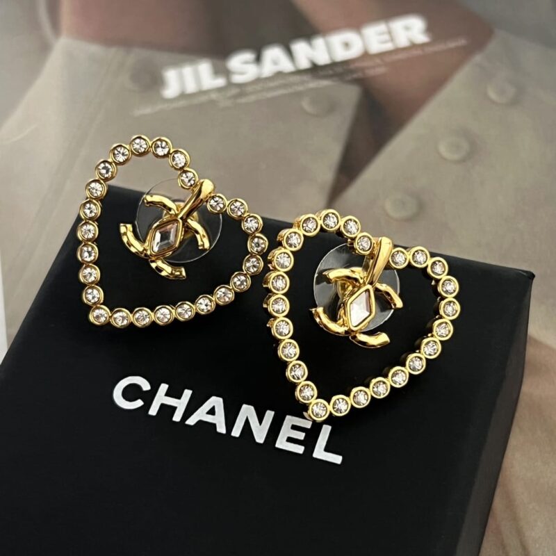 ☑️CHANEL香奈儿双c桃心爱心耳钉耳环 - Image 8