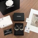 ☑️CHANEL香奈儿半圆双c黑皮绳星星耳钉耳环