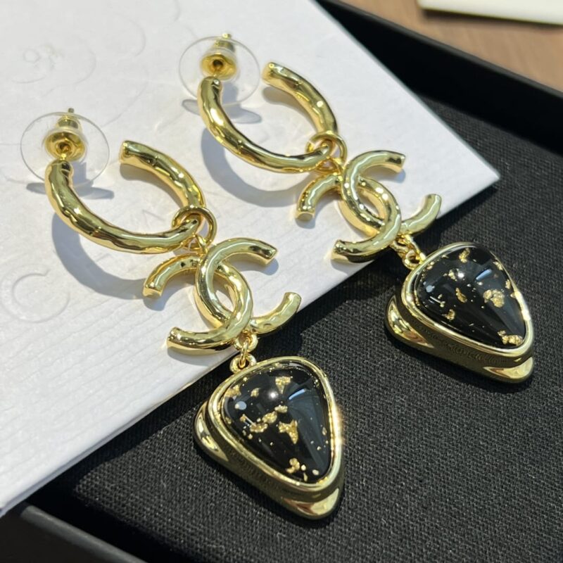 ☑️CHANEL香奈儿c3双c金色耳钉耳环 - Image 7