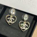 ☑️CHANEL香奈儿c2双c金色桃心爱心耳钉耳环