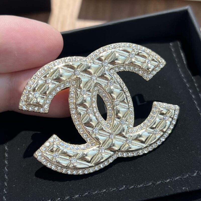 ☑️CHANEL香奈儿 双c菱形钻胸针 - Image 4
