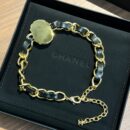 ☑️CHANEL香奈儿粉宝石黑皮绳颈链项链