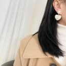 ☑️CHANEL香奈儿c2双c菱形格桃心爱心耳钉耳环