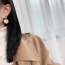 ☑️CHANEL香奈儿c2双c菱形格桃心爱心耳钉耳环