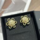 ☑️CHANEL香奈儿c1双c金色花朵耳钉耳环