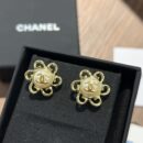 ☑️CHANEL香奈儿c1双c金色花朵耳钉耳环