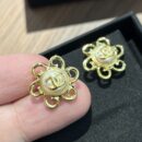 ☑️CHANEL香奈儿c1双c金色花朵耳钉耳环