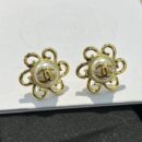 ☑️CHANEL香奈儿c1双c金色花朵耳钉耳环